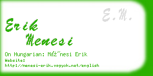 erik menesi business card